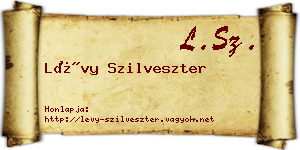 Lévy Szilveszter névjegykártya